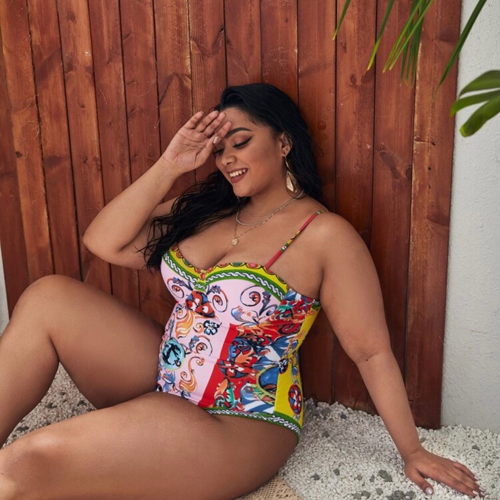 2for $20: Print Push Up One Piece Swimsuit